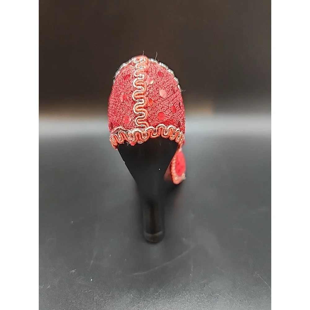 Fancy Miniature High Heeled Red Shoe Ring Holder/ Organizer